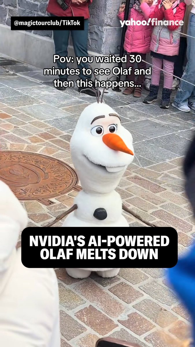 Nvidia's AI-powered Olaf melts down. ❄️
