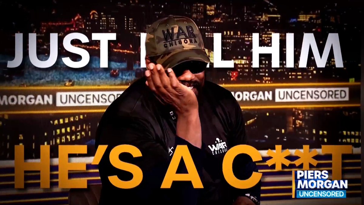 "Just tell him he's a **** and move on... "Maybe we'll beat the **** out of you!" 🥊🥊 Piers Morgan meets his match in Derek Chisora and Deontay Wilder... coming to tomorrow's Uncensored! 😮 📺 Derek Chisora 🥊 | Deontay Wilder | DAZN Boxing