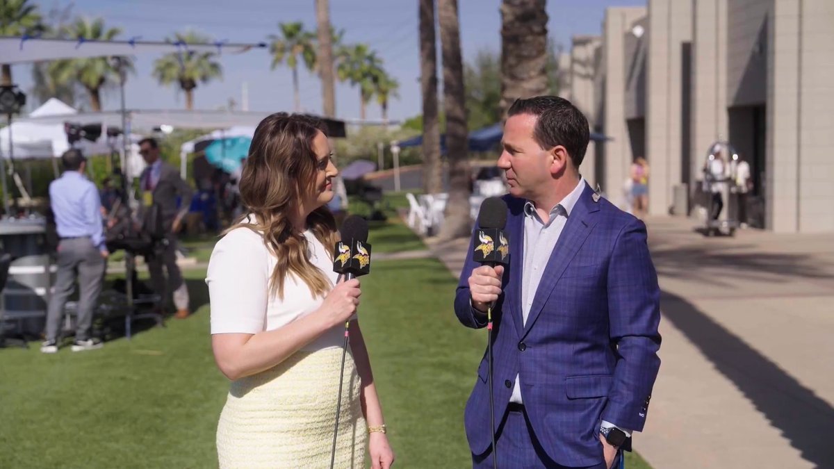 Best player available. @rapsheet joined Tatum Everett at the NFL Annual Meeting to talk about the #Vikings position heading into this year's draft. 📺: