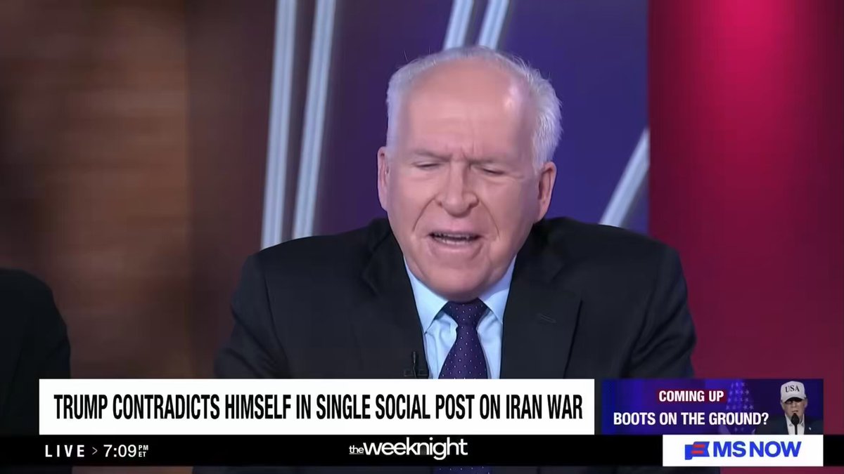 John Brennan: “There’s this toxic mix of traits that Donald Trump has which is he’s a pathological liar, he’s incompetent on so many fronts, and he’s also deeply corrupt which I think is now being manifest in terms of the gulf war”