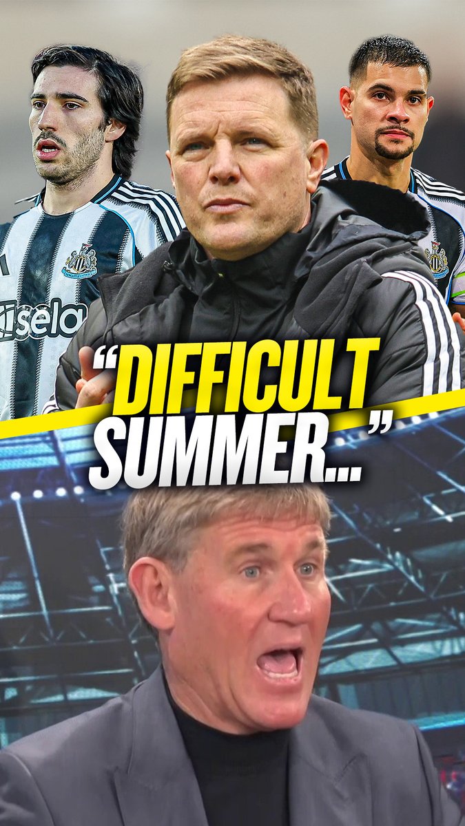 💰 "They're gonna sell Tonali, they're gonna sell Guimarães!" 😰 "I don't see how it can't be a difficult summer, I don't see how Eddie Howe can't be more frustrated!' Simon Jordan makes a grim forecast for #NUFC's future... 😬