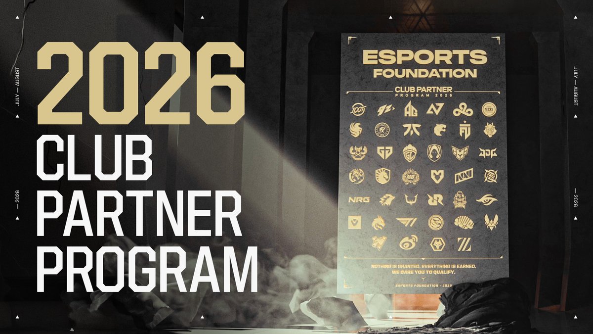 Esports legacy, now set in stone. The Club Partner Program is in full swing. 🫡