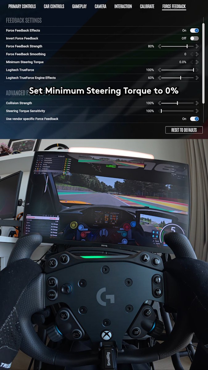 Best TRUEFORCE settings for Le Mans Ultimate ⚙️ You can feel where the grip is and more importantly, where it isn’t.. Tyre scrub, traction loss, and every shift come through clearly ✅