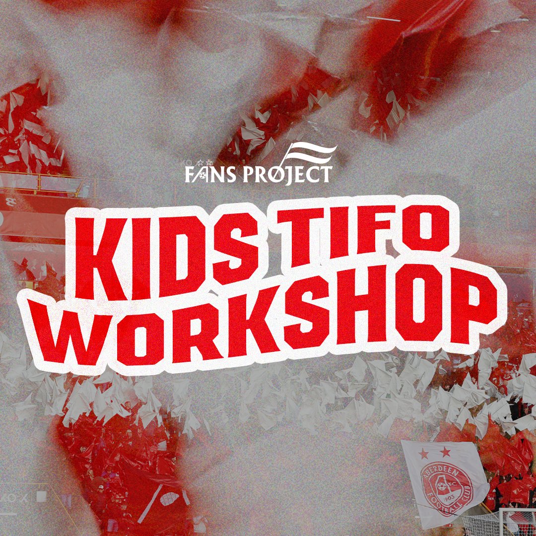 Another Tifo workshop wrapped up ✅ Nearly 100 Young Dons joined us at Pittodrie today, creating their own flags and learning how the club repurposes display materials.