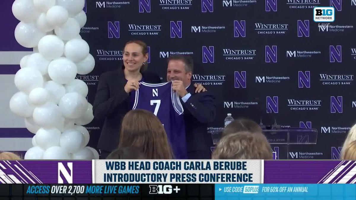 Carla Berube has officially been introduced as the new Northwestern Women’s Basketball head coach.