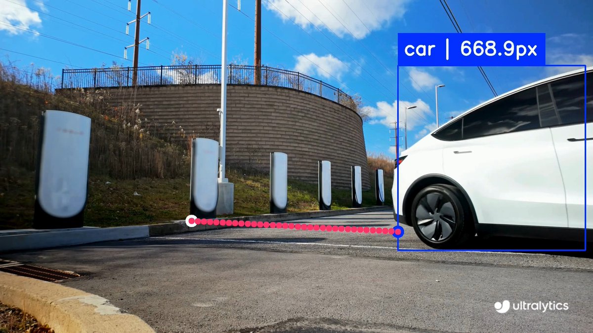 Estimate car-to-curb distance in real time with Ultralytics YOLO26! 🚗 Measure the distance between the vehicle and the curb using computer vision. Ideal for smart parking systems, driver assistance demos, and spatial safety analytics. Get started ➡️ #Ultralytics #YOLO26 #AI #Research #ComputerVision
