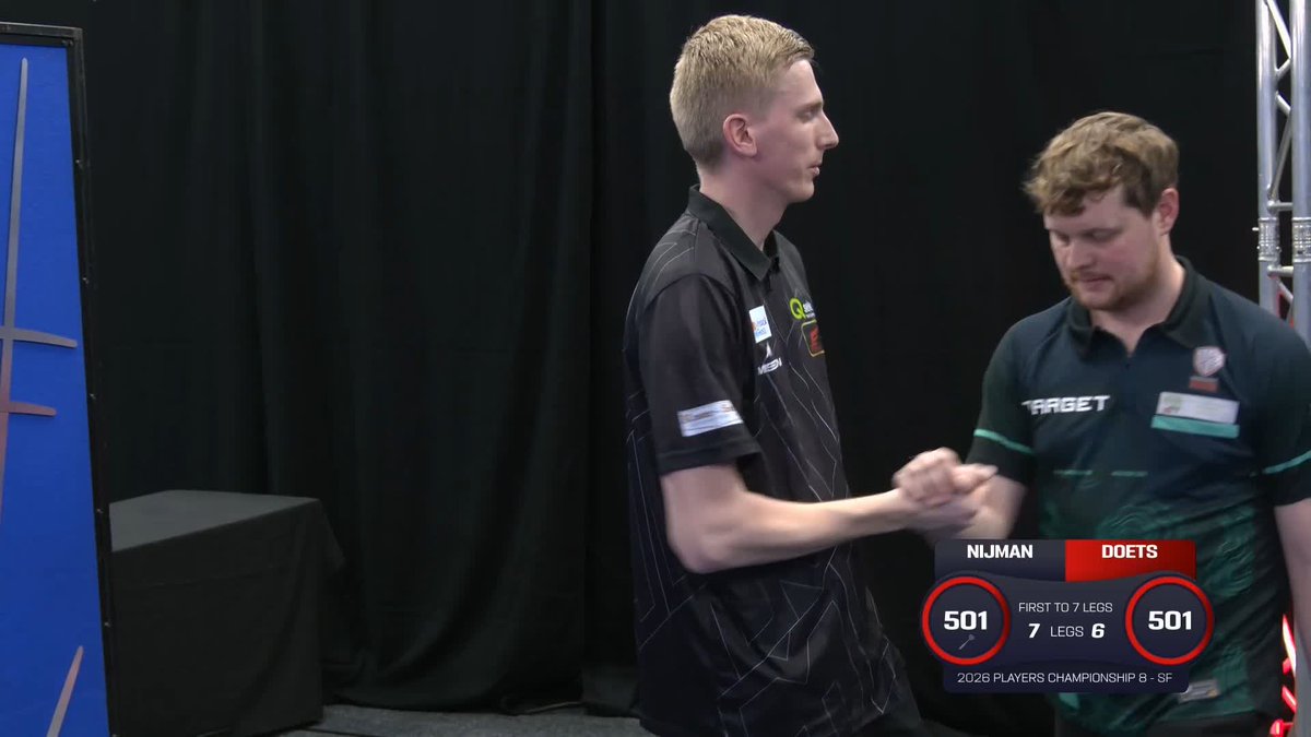 NIJMAN WINS A THRILLER! 🙌 Wessel Nijman is through to his seventh Players Championship final! Kevin Doets broke the Dutchman four times, but just couldn't capitalise on his own throw with Nijman winning the deciding leg! 📺 #PC8