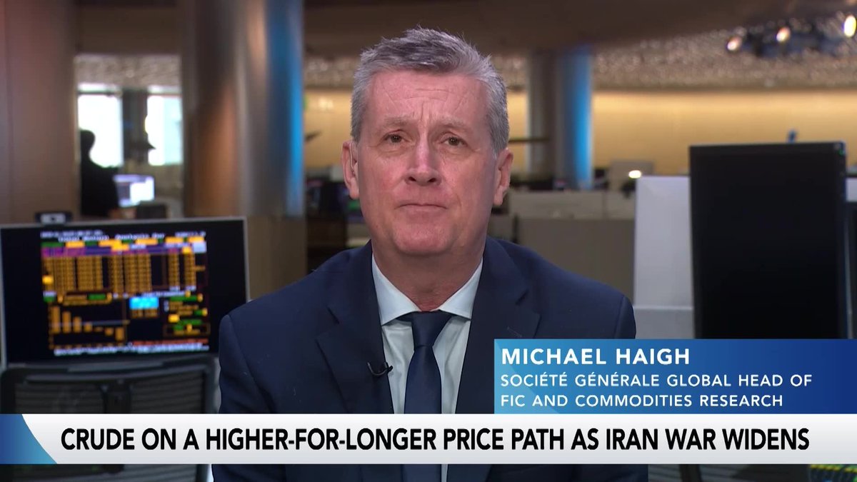 The Strait of Hormuz closure is turning into real energy shortages according to Societe General. Michael Haigh, Global Head of FIC and Commodities Research says the final vessels carrying jet fuel to the UK will arrive in the next 48 hours and "there is no more after that"