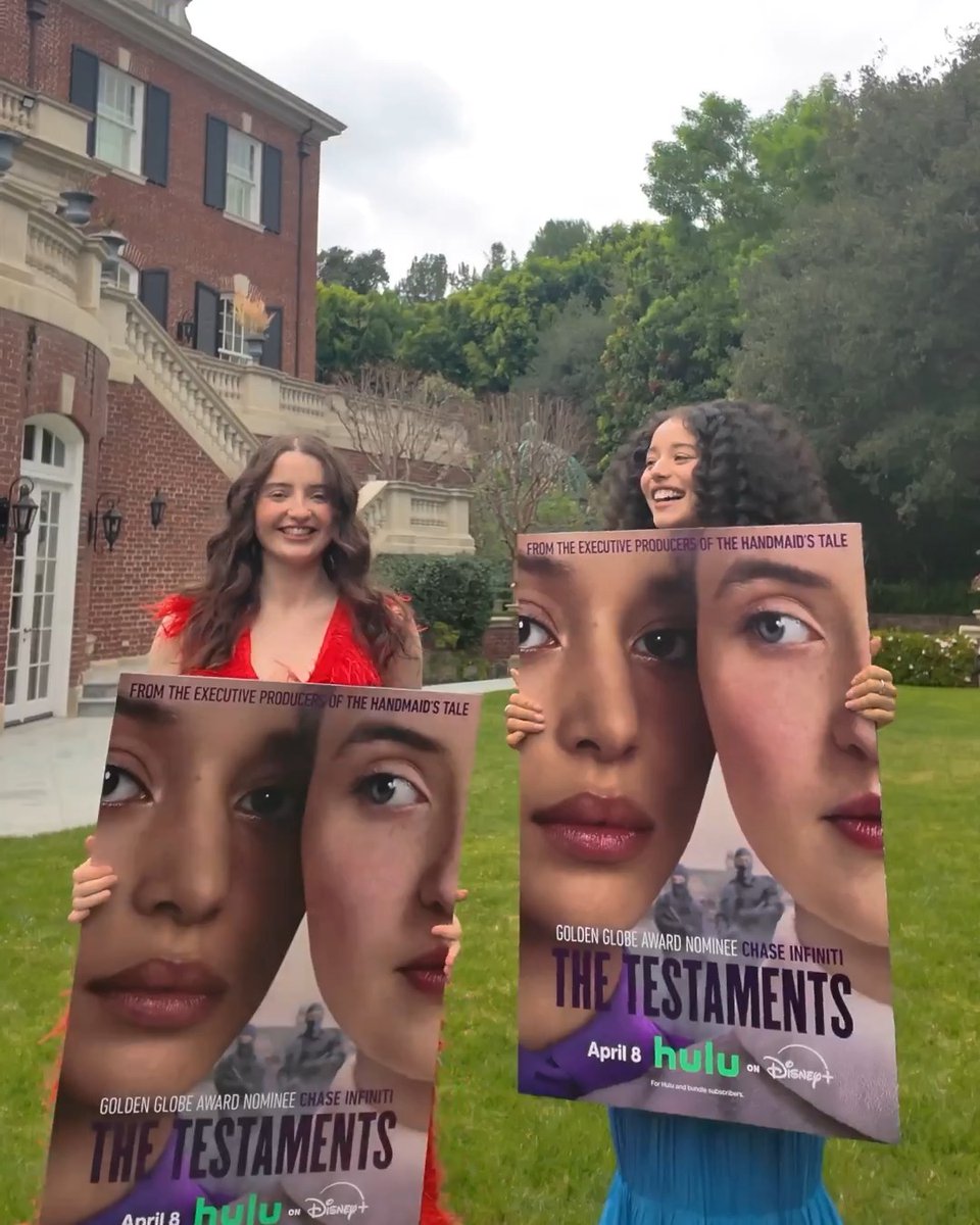 A new chapter unveiled. 💜 Chase Infiniti and Lucy Halliday star in THE TESTAMENTS, premiering April 8 on Hulu. #TheTestaments