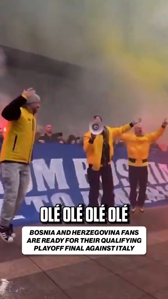 Famous Bosnian rock band Dubioza Kolektiv is leading chants in Zenica ahead of Bosnia and Herzegovina's FIFA World Cup Qualifying playoff final against Italy ๐ง๐ฆ๐ฎ๐น ๐ฅ: vijestiba