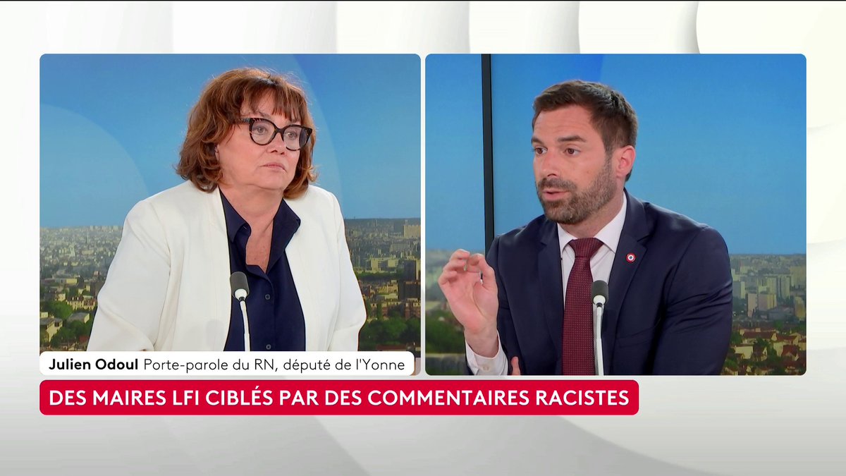 🔴 🗣️ Propos racistes visant Bally Bagayoko sur CNews : "À aucun moment le maire de Saint-Denis n'est comparé à un grand singe [...] il n'y a aucune once de racisme", martèle le porte-parole du RN Julien ODOUL. #ToutEstPolitique #Canal16