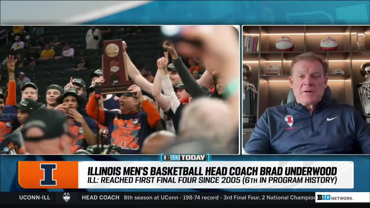 “You dream about this as a kid and as a young coach, and the dreams aren’t near as good as the reality.” Brad Underwood reflects on reaching Illinois Men's Basketball’s sixth Final Four in program history 🤩 #B1GToday