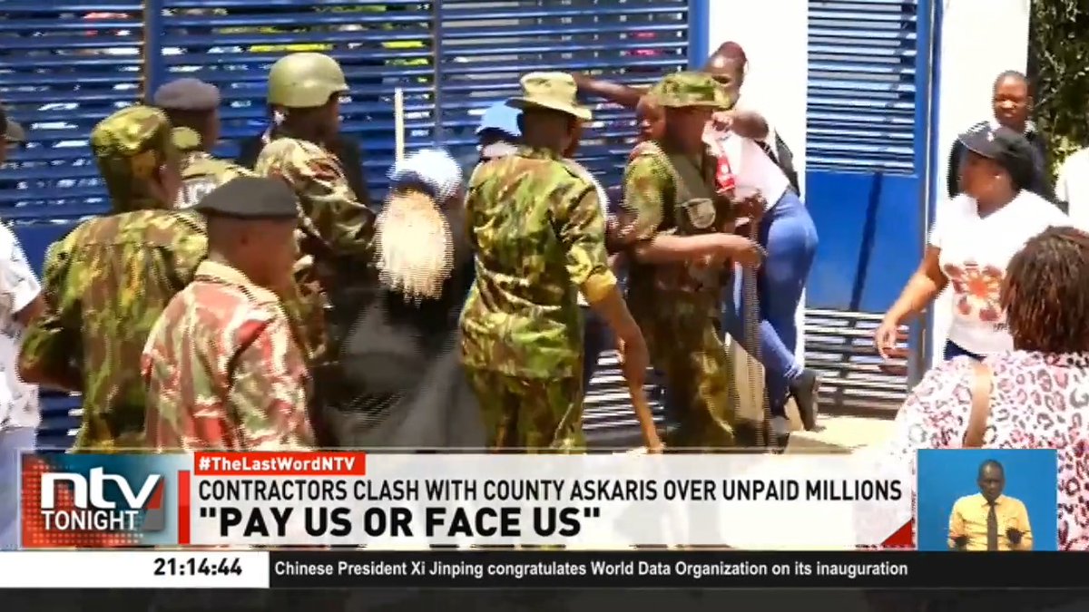'Pay Us Or Face Us' Chaos erupted at the Machakos County headquarters as contractors demanding payment clashed with county officials. The peaceful march quickly spiralled into a dramatic confrontation, leading to the arrest of several protesters. #NTVTonight Michelle Ngele-Odhiambo