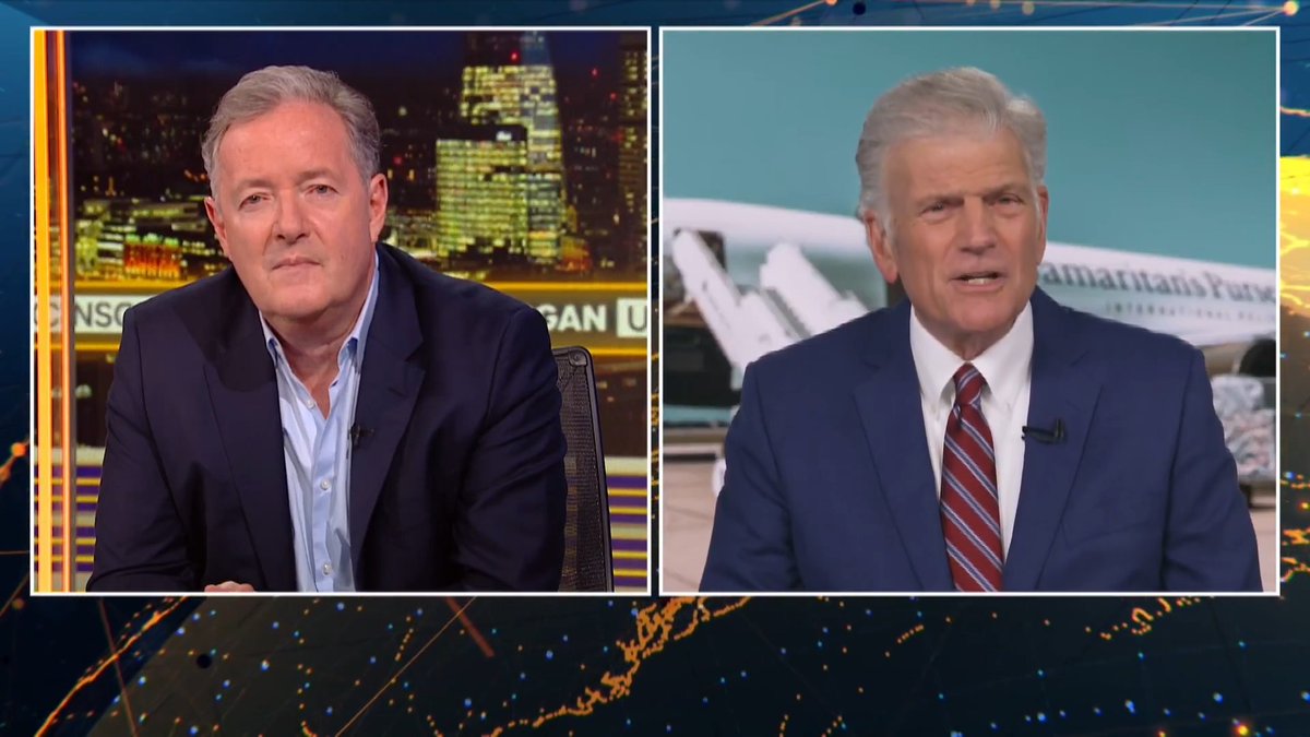 'Have you ever heard Donald Trump confess to any sin or wrongdoing?' Piers Morgan discusses the President's road to salvation with his friend and advisor Reverend Franklin Graham. Watch more👇 📺 Piers Morgan | Franklin Graham