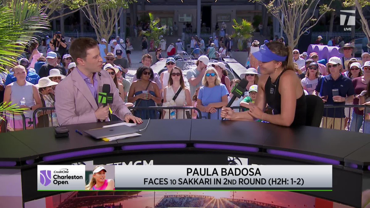 Paula Badosa was quick to come to the desk after her first round win ⚡️ The former World No. 2 opened up about trying to be more positive. 🫶 #CharlestonOpen