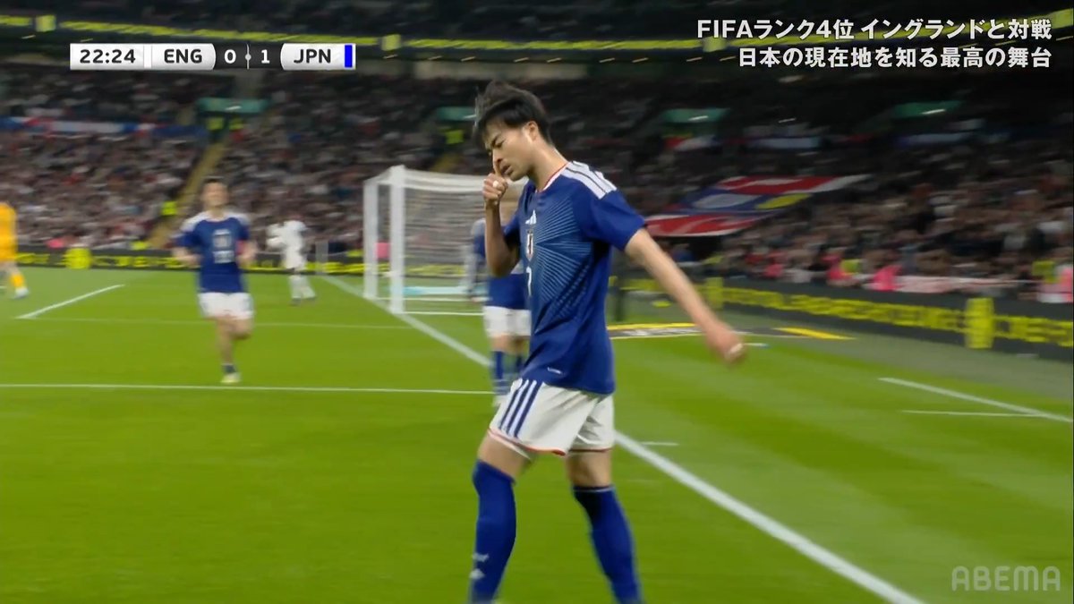 [無料ハイライト]三笘薫がボールを奪って自ら決めた！ ⚽️国際親善試合 サッカー日本代表 vs イングランド代表 ／ 前半23分 ボール奪取からカウンター！ 中村敬斗のクロスに、最後は三笘が合わせて日本先制！ ＼ ABEMAで"無料"ハイライト配信中!!
