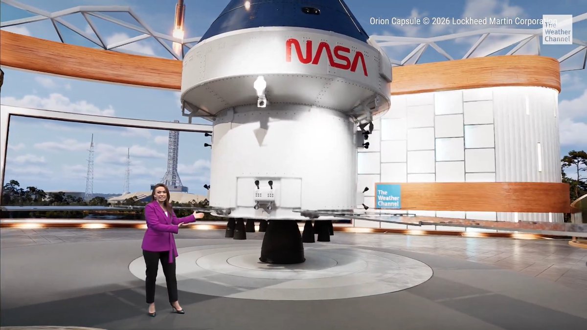 Step inside the mission with Meteorologist Molly McCollum as she uses our Immersive Mixed Reality technology to show how NASA Artemis will pull off a historic "celestial slingshot" around the moon ⬇️ #ArtemisII