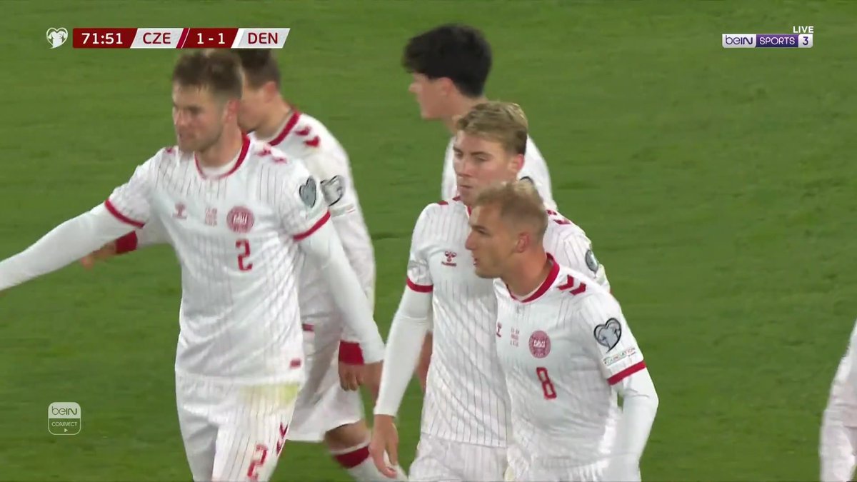 منتخب الدنمارك يشعل المباراة ويسجل هدف التعادل 😮🇩🇰 #تصفيات_كأس_العالم_2026 | #الملحق_الأوروبي