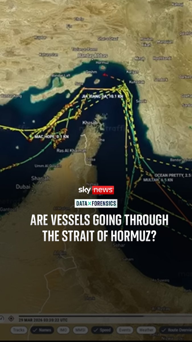 U.S. defence secretary Pete Hegseth says "many more vessels" are sailing through the Strait of Hormuz. Sky's Tom Cheshire looks at whether the data backs up Hegseth's statement. 🔗