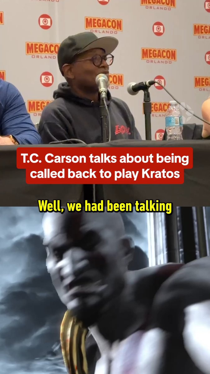 OG Kratos actor T.C. Carson told fans at MEGACON Orlando he was called back to play Kratos after "they realized they let me go prematurely"