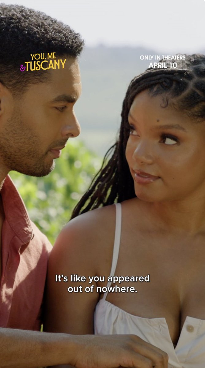 New look at ‘YOU, ME &amp; TUSCANY’ starring Halle Bailey and Regé-Jean Page. In theaters April 10.