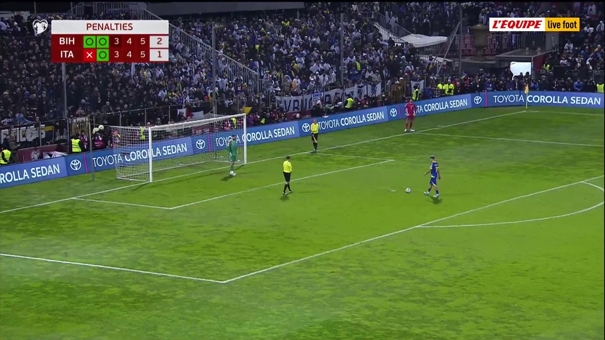 🇧🇦-🇮🇹 L'Italie ne sera pas à la Coupe du monde 2026 !!! La Nazionale échoue aux tirs au but face à la Bosnie en finale de barrages #lequipeFOOT