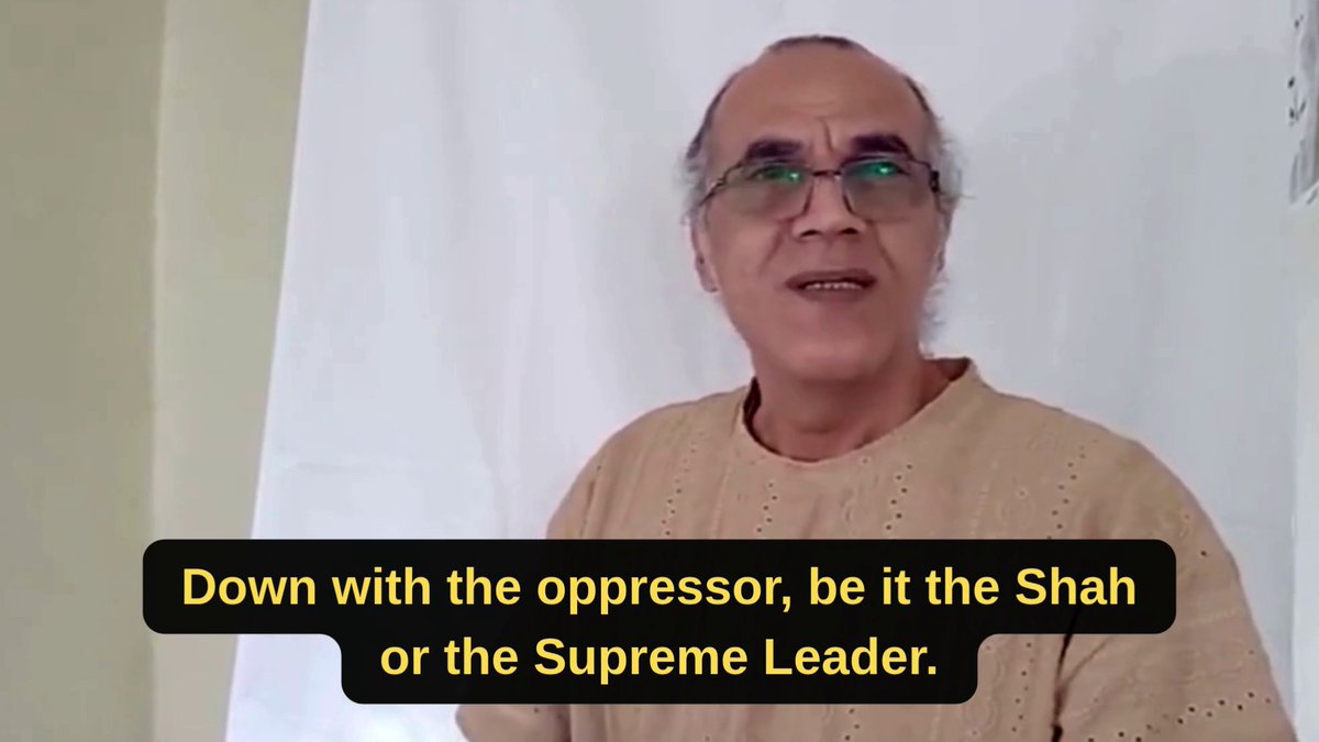 Akbar Daneshvarkar sent this 📽️ from prison in Iran just days before the 2026 #IranProtests, vowing to give his life for the freedom of his people. He was executed on Monday. He chants: “Down with the Oppressor, be it the Shah or the Supreme Leader”. CC: Roberta Metsola Karoline Leavitt