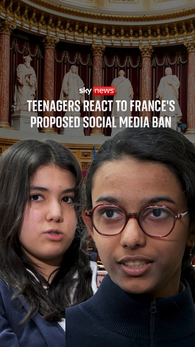 The French Senate has voted to ban social media for under-15s, putting France a step closer to becoming the first EU country to introduce a ban of this kind. Alistair Bunkall speaks to teenagers about what they think of the proposed ban ⬇️