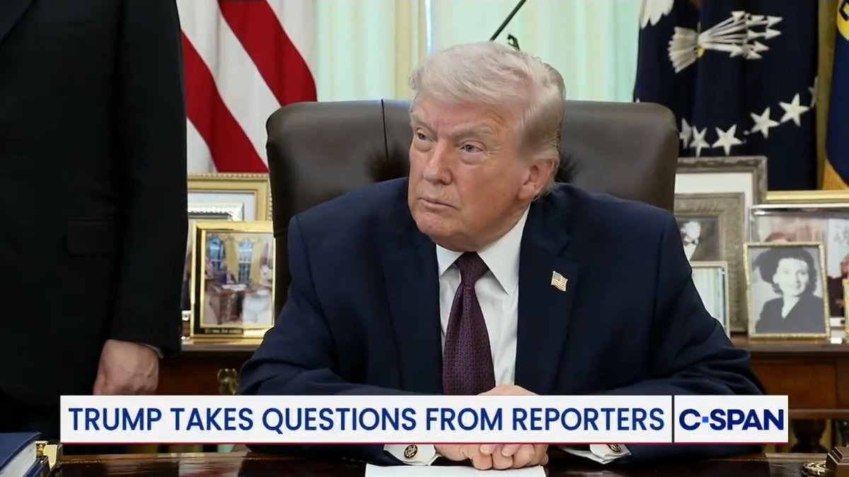 Q: "…On gas prices, today they hit $4…" Trump: "Well $4 yeah, and we have a country that's not going to be throwing a nuclear weapon at us." Q: "Of course, but Americans are also feeling the effects…" Trump: "And they're also feeling a lot safer."