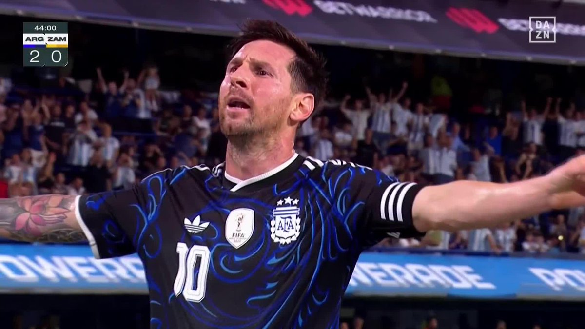 Messi is GOD 一瞬で突き刺した すべての切れ味が神 メッシは前半で1ゴール1アシスト 🌍️国際親善試合 🆚アルゼンチン×ザンビア 📺DAZN ライブ配信中