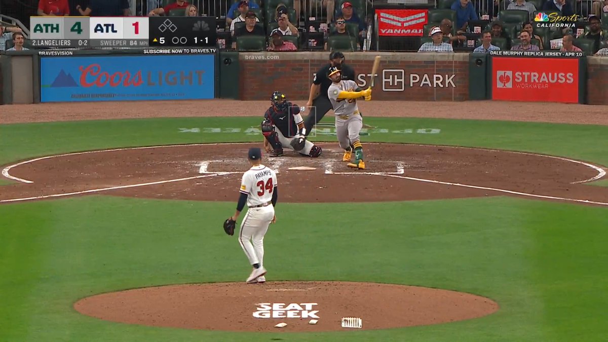Shea Langeliers has 4 home runs in the Athletics' first 5 games 💪