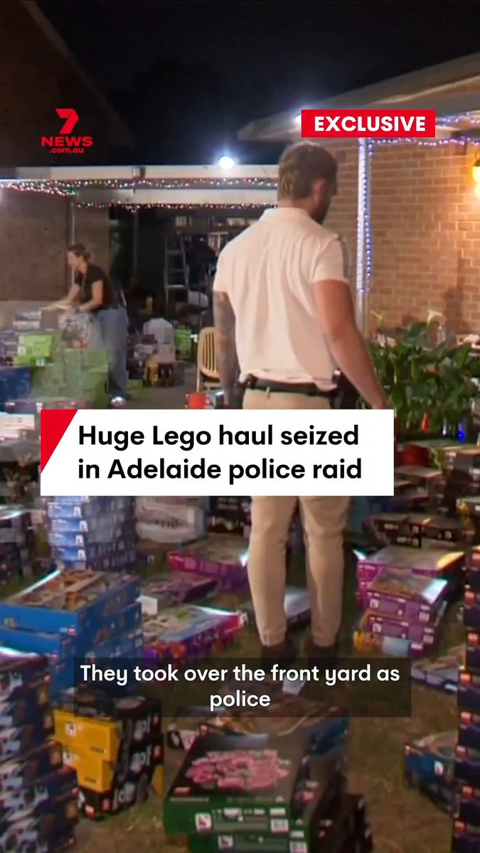 EXCLUSIVE: These are the pictures you need to see to believe - a massive haul of allegedly stolen Lego has been found at an Adelaide home. Police worked through the night to seize it all. Lauren Rose