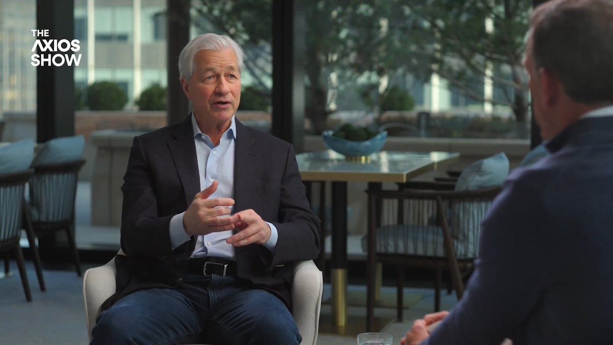 🇮🇷 NEW on THE AXIOS SHOW: JPMorgan Chase CEO Jamie Dimon defends the war in Iran as overdue: Jim VandeHei: "It is a war of choice." Dimon: "I've heard a lot of people say there was no imminent threat...They've been killing people around the world for 45+ years...They were bad."