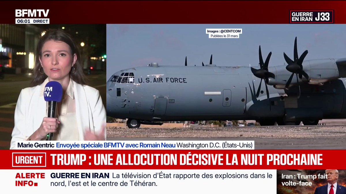 Trump s’adresse à la nation ce soir à 21h (3h du matin jeudi heure française) au sujet de l’Iran. Deux grands scénarios sont possibles : - Trump annonce la fin de la guerre (ou la fin imminente) - Trump annonce l’envoi de troupes au sol en Iran BFM