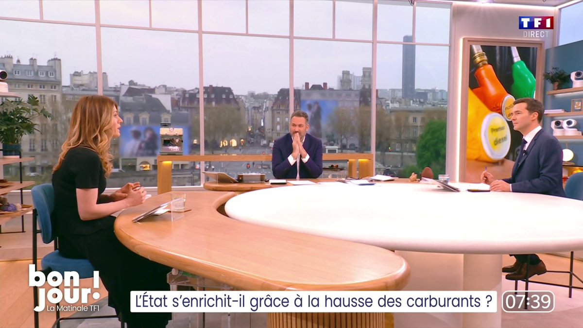 Surplus fiscaux sur le carburant utilisés pour accélérer l'électrification : "L'État ne s'enrichit jamais sur le dos d'une crise (...) Notre responsabilité c'est aussi de préparer le pays aux crises qui arriveront plus tard", Maud Bregeon dans #BonjourLaMatinaleTF1
