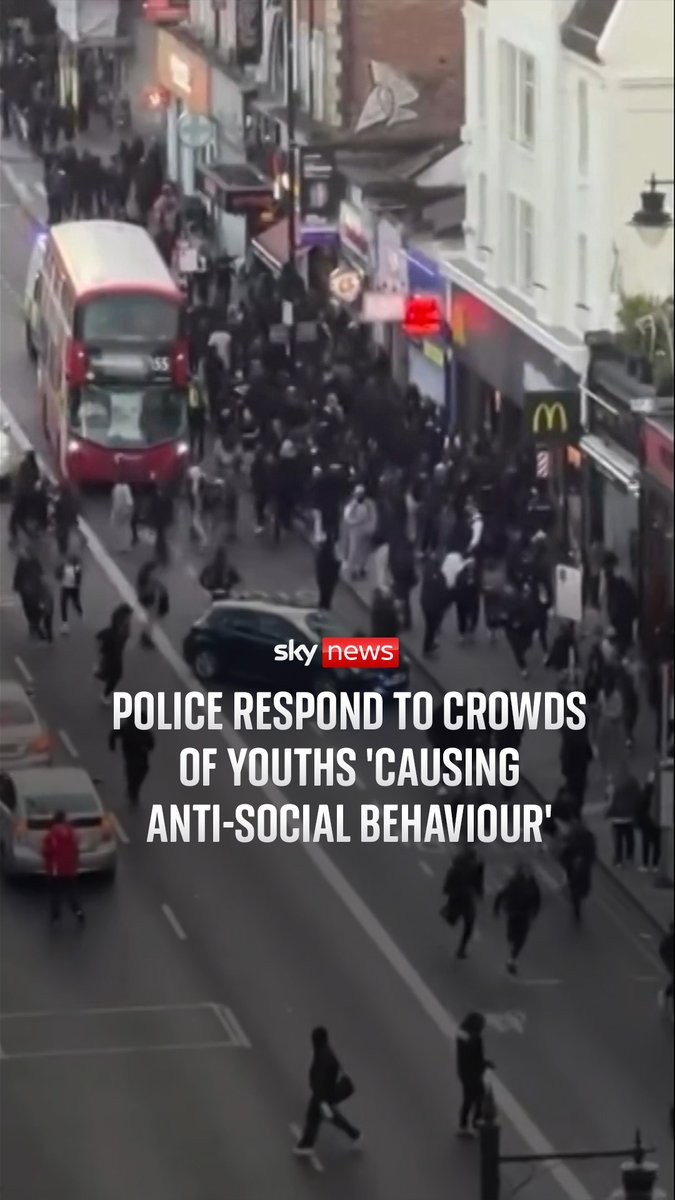 Police authorised a dispersal order after large crowds of youths gathered in Clapham, south London, on Tuesday. Two teenage girls were arrested on suspicion of assaulting an emergency worker and were taken into custody.