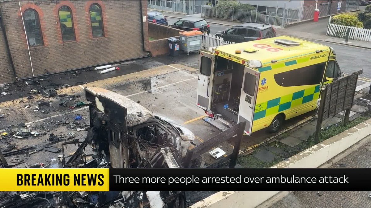 BREAKING: Three more people have been arrested in connection with an arson attack on Jewish volunteer ambulances in Golders Green. 📺 Sky 501 and YouTube