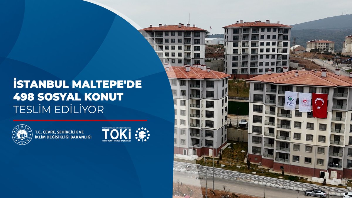 🏘️ İstanbul Maltepe Atışokulu Mahallesi 5. Etap'ta 4️⃣9️⃣8️⃣ sosyal konut inşa ettik. 🗓️ 2️⃣3️⃣ Mart - 1️⃣0️⃣ Nisan 2️⃣0️⃣2️⃣6️⃣ tarihleri arasında hak sahiplerine teslim ediliyor. 🏕️ Dinlenme Alanları 🏃🏻‍ Spor Alanları 🛝 Çocuk Oyun Alanları 🌳 Yeşil Alanlar 🏢 Dükkan 🅿️ Otopark ✅ Farklı aile ihtiyaçlarına yönelik olarak tasarlanan projemizde 1+1, 2+1, 3+1 ve 4+1 konutlarımız yer alıyor. 👨‍👩‍👧‍👦 Hak sahibi vatandaşlarımıza yeni yuvalarında huzurlu, sağlıklı ve mutlu bir yaşam dileriz. 📌 Teslim programı için👇