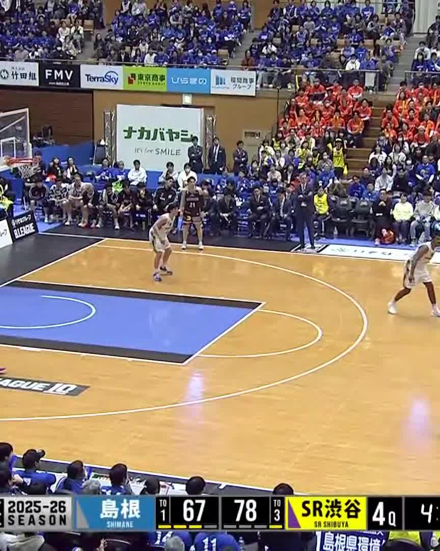 3PT好調の島根 #納見悠仁 も3本目💥💥💥 📡配信中🏀 #島根スサノオマジック