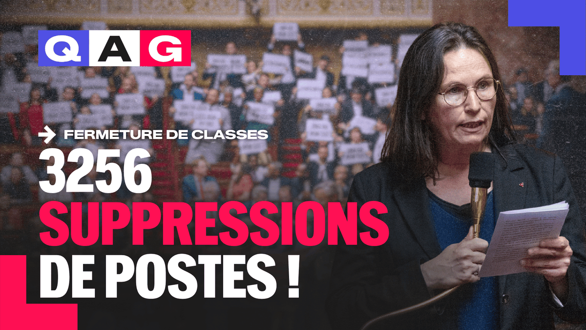 🔴🗣️ « 3256 suppressions de postes ! Comble du cynisme, hier, les députés des bancs du PS aux LR imploraient le ministre de ne pas mettre en oeuvre le budget qu’ils ont validé AVEC ces suppressions de postes. Que cherchez-vous à faire ? Votre volonté est d’envoyer nos enfants dans les bras de l’école privée ? » - Murielle Lepvraud #DirectAN #QAG