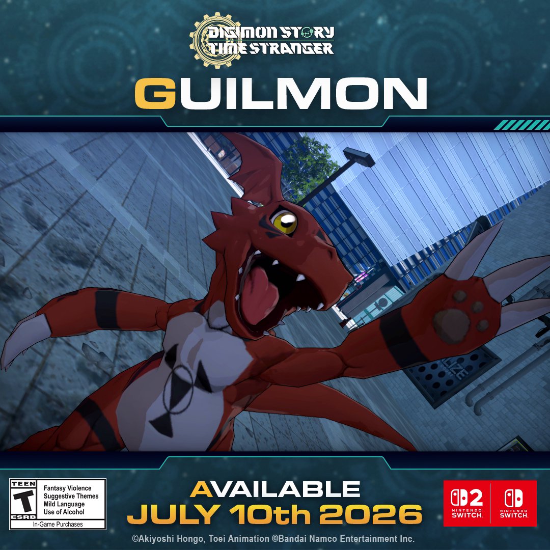 Guilmon Renamon Terriermon Digimon Story Time Stranger launches on Nintendo Switch 2 / Nintendo Switch on 7/10. #ADAMAS_ConfidentialReport #TimeStranger