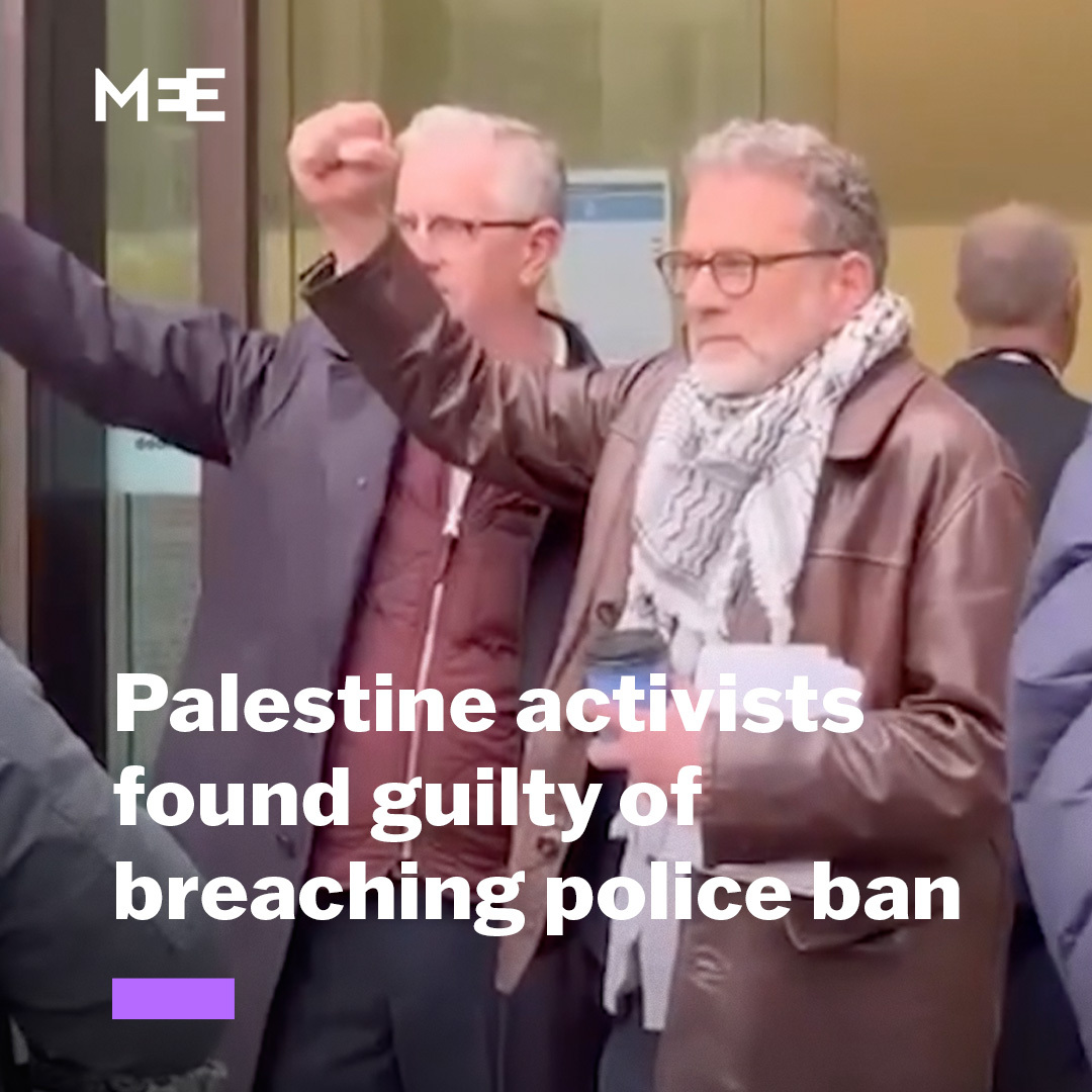 Two Palestine protest organisers were found guilty of breaking UK police restrictions after their arrest during a rally in London in January. Chris Nineham and Ben Jamal were found guilty of two counts of breaking the Public Order Act.