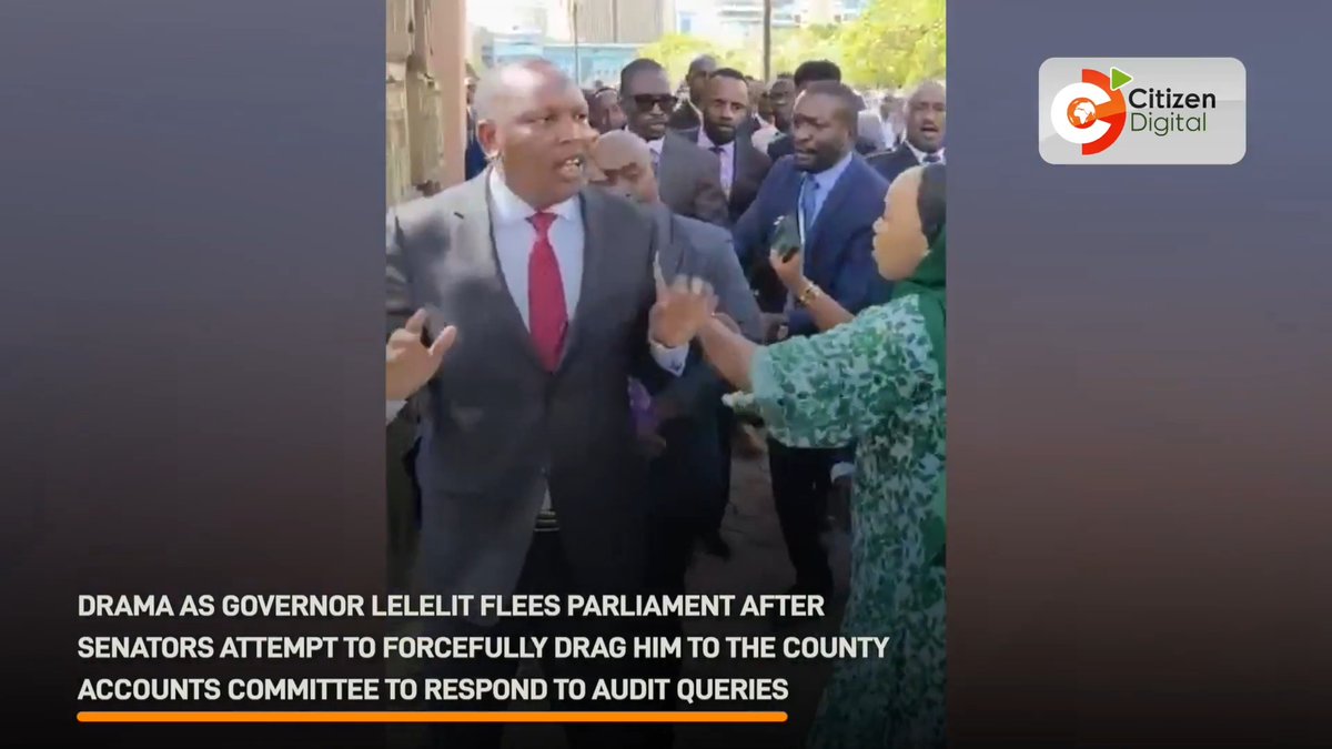 Drama as Samburu Governor Lelelit flees Parliament after senators attempt to forcefully drag him to the County Accounts Committee to respond to audit queries