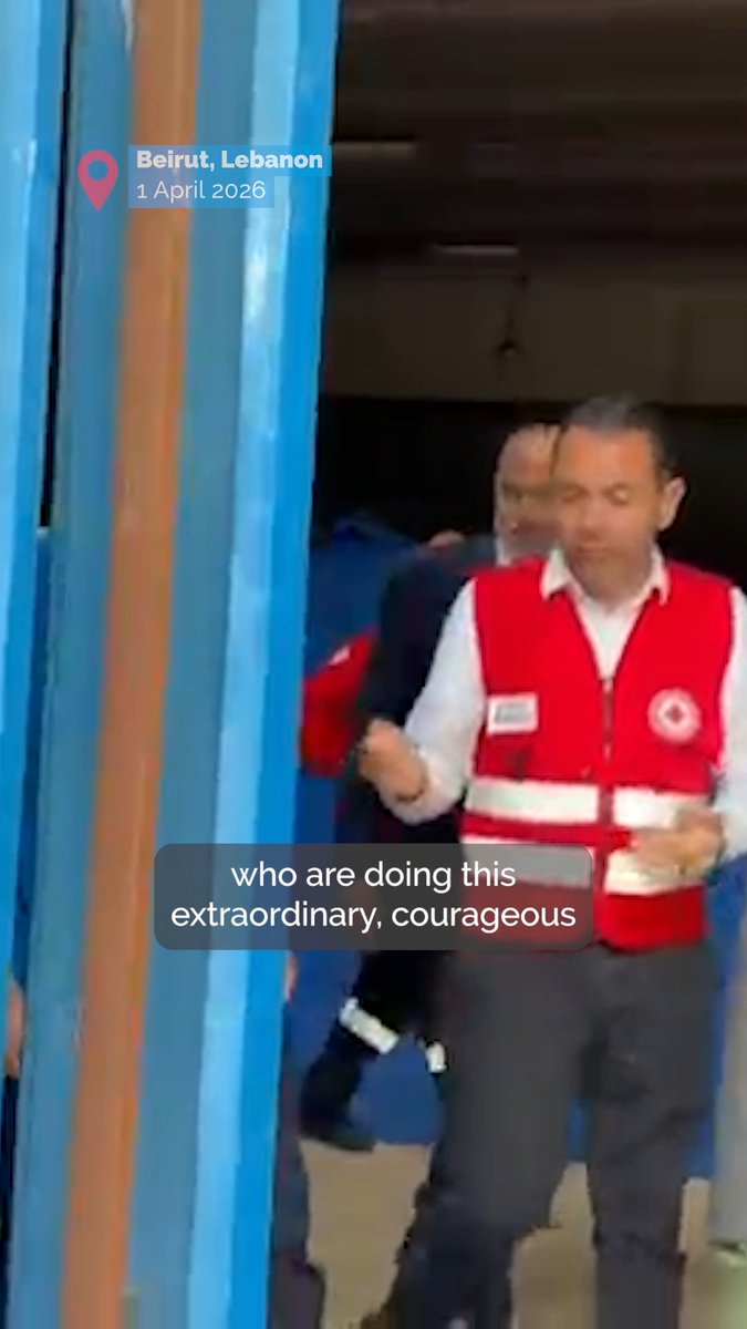 Spent morning with Lebanese Red Cross. They are showing up – despite strikes on them. Under IHL they and all humanitarians must be protected. Healthcare must not be a target. In awe of this courage from volunteers and communities.