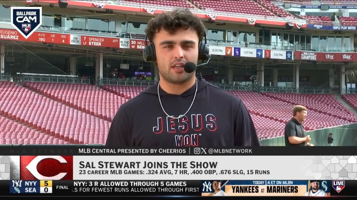Sal Stewart took home NL Player of the Week honors after a scorching week at the plate! The Cincinnati Reds rookie joined #MLBCentral to discuss his start to the season and why Manny Machado is "unlike any mentor he's ever had."