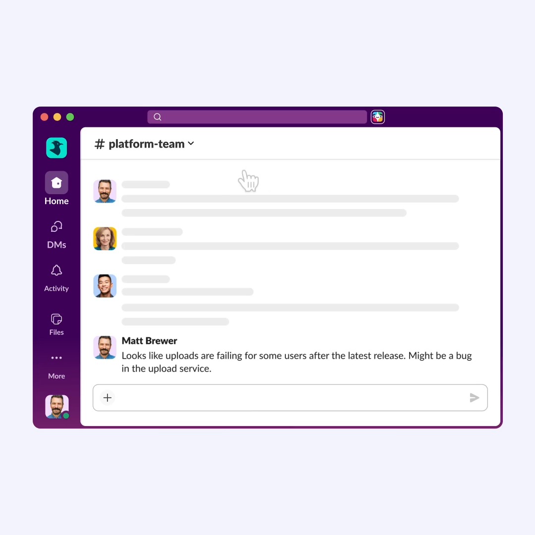 Identify. 🛠 Log. 📝 Fix. 💻 Review. 👀 All in a single thread. Slackbot + @Linear + Cursor = The ultimate workflow. Just ask, and Slackbot finds the right agent or application and gets it done. 💪