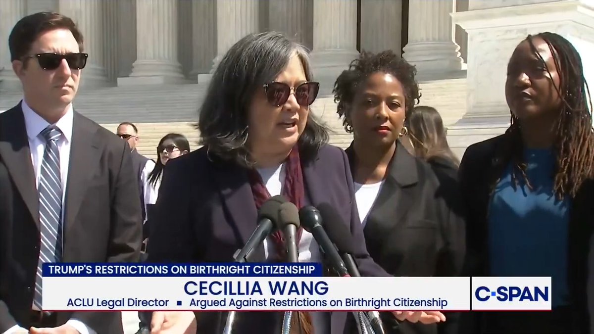 .Cecillia Wang 王德棻: "I come out of the court today with the thought of my parents and so many of our parents and ancestors — who relied on the rule that we've had in this country for 150 years — that everyone born here is a United States citizen, all alike."