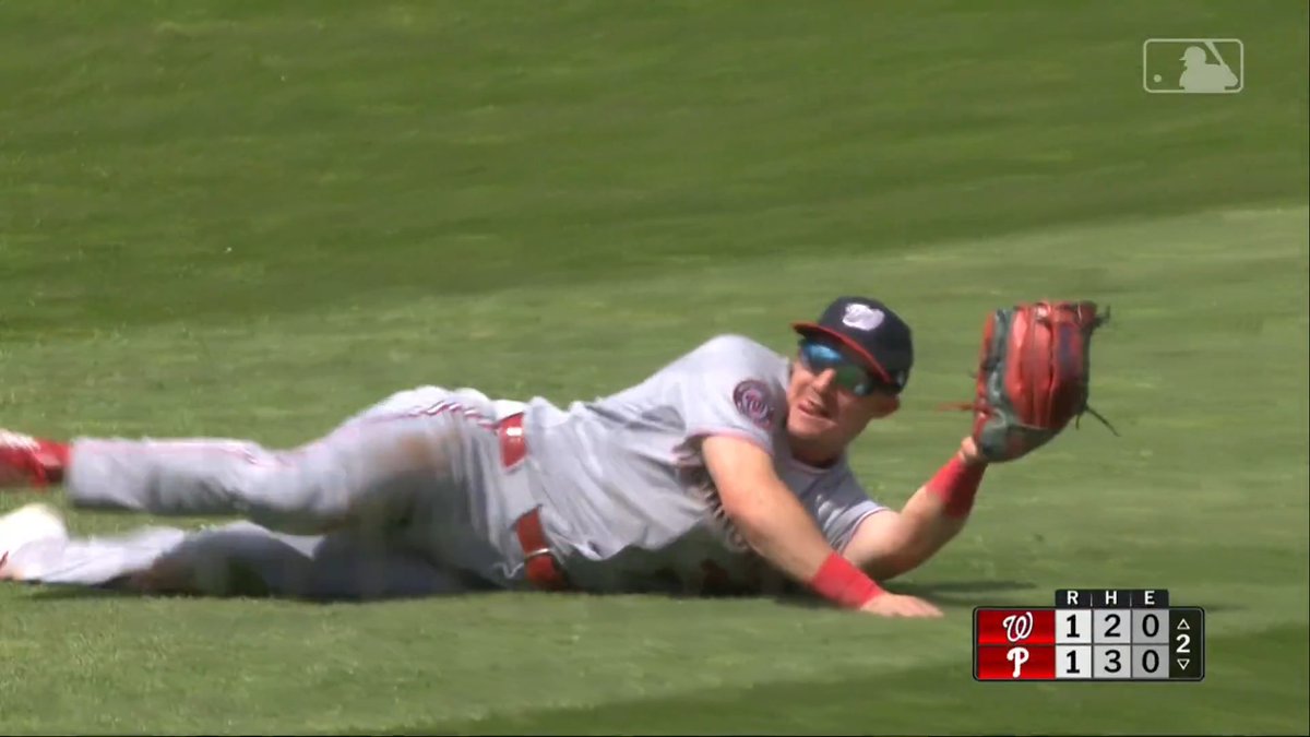 jacob young is exactly where he wants to be (laid out in the grass saving runs)