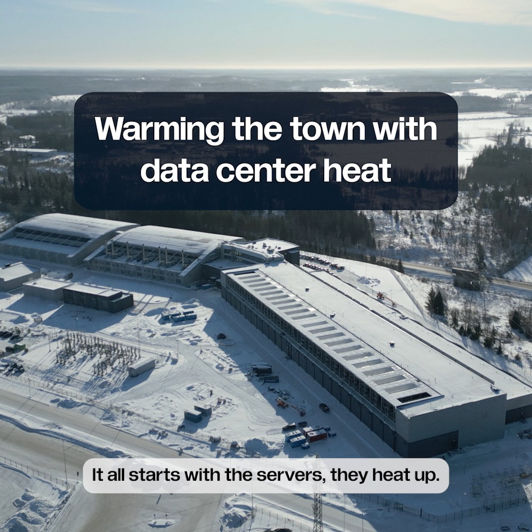 Giving back to local energy systems is central to how we build at Nebius. At our Mäntsälä data center, we recover heat from our servers and feed it into the municipal heating grid – turning excess into a community resource. Watch the video to learn more: