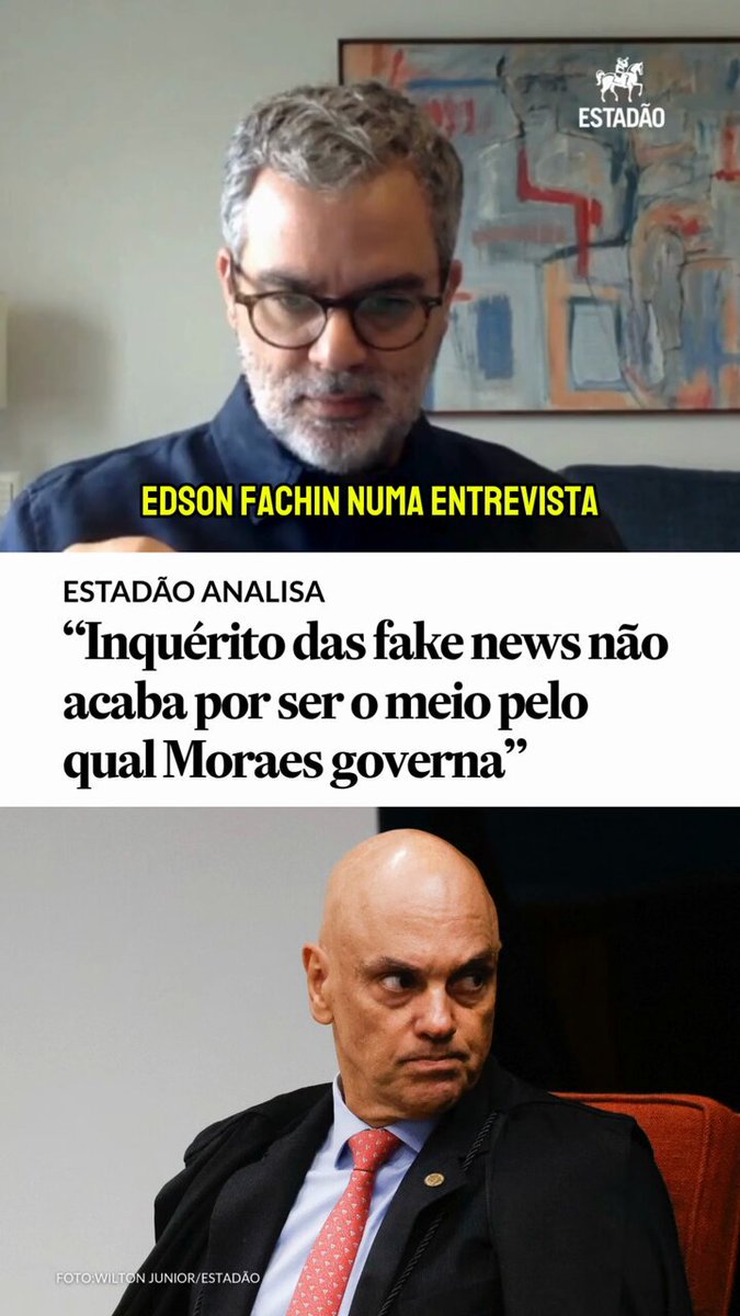 ESTADÃO ANALISA 🎧 "Inquérito das fake news não acaba por ser o meio pelo qual Moraes governa", avalia Carlos Andreazza. Assista ao programa completo de segunda a sexta, às 7h, no YouTube e nas redes sociais do Estadão → Assine o jornal em
